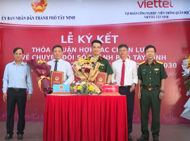 Ký kết hợp tác chiến lược chuyển đổi số giữa UBND thành phố Tây Ninh và Viettel Tây Ninh