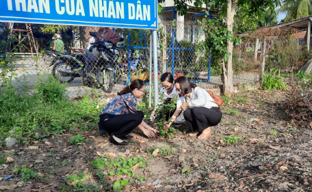 Các đại biểu đang trồng cây