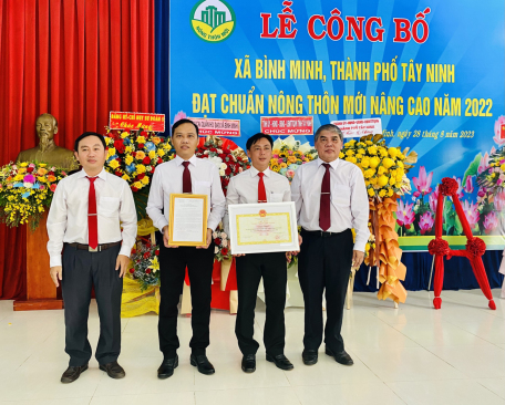 Thành phố Tây Ninh tổ chức lễ công bố xã Bình Minh đạt chuẩn nông thôn mới nâng cao năm 2022