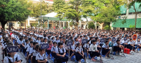 Học sinh Trường tiểu học Kim Đồng dự phát động Tuần lễ cao điểm triển khai ứng dụng “Làm việc tốt”