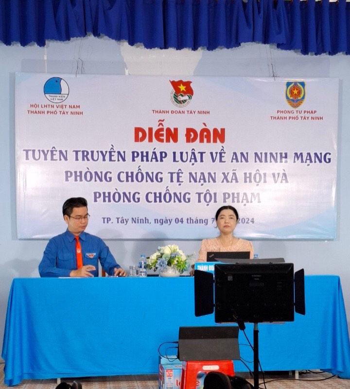 Thành phố Tây Ninh tổ chức Diễn đàn trực tuyến “Tìm hiểu pháp luật về an ninh mạng, phòng chống tệ nạn xã hội và phòng chống tội phạm năm 2024”